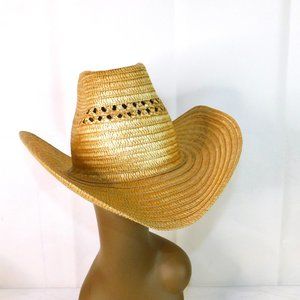 Cowboy Western Straw Hat Cowgirl Ranch Medium Vintage